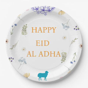 Assiettes En Carton Elegant Floral Eid al-Adha 