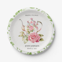 Elégant floral rose vert Shower de mariage