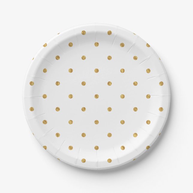 Assiettes En Carton Elégant Gold Foil Dots Metallic Hostess Entertain (Devant)