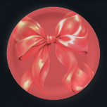 Assiettes En Carton Élégant Grand Bow Rouge<br><div class="desc">Élégantes Plaques de papier grand cou rouge rouge</div>