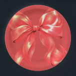 Assiettes En Carton Élégant Grand Bow Rouge<br><div class="desc">Élégantes Plaques de papier grand cou rouge rouge</div>