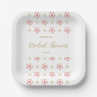 Assiettes En Carton Elegant Japanese Plum Blossom