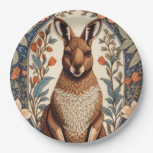Assiettes En Carton Élégant Kangourou Inspiré de William Morris