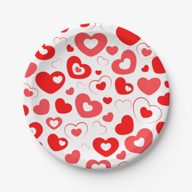 Assiettes En Carton Elegant Love Heart (Devant)