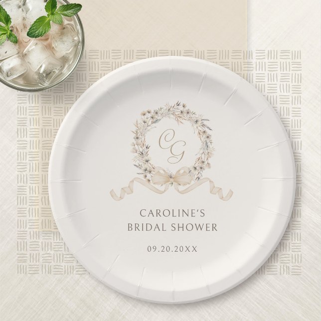 Assiettes En Carton Élégant Mariage Automnal de Rentrée (Créateur téléchargé)