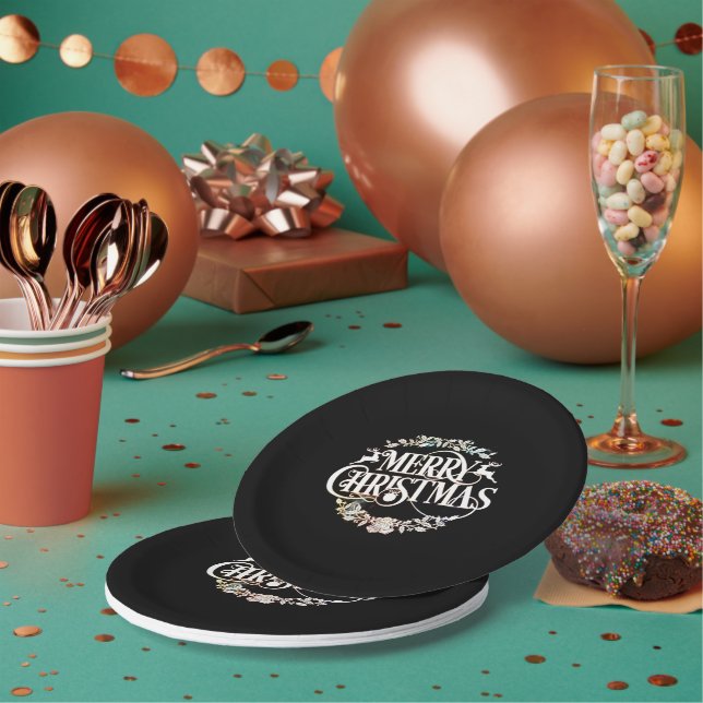 Assiettes En Carton elegant Merry Christmas (Multi)