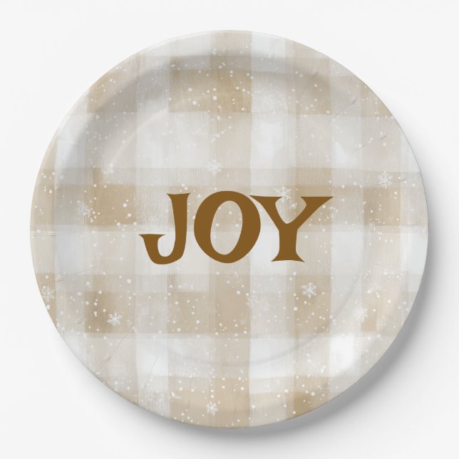 Assiettes En Carton Elegant Merry Christmas Text Paper Plates (Devant)