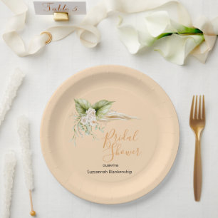 Assiettes En Carton Élégant Modèle de Fête des mariées du coin floral
