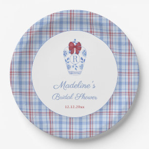 Assiettes En Carton Élégant Monogramme Noël Fête de Mariage