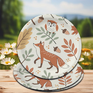 Assiettes En Carton Élégant Motif d'automne scandinave