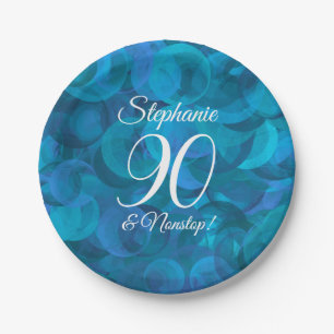 Assiettes En Carton Elegant Ocean Blue 90 et soirée d'anniversaire san