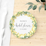 Assiettes En Carton Élégant papier Fête des mariées citron<br><div class="desc">Faites entrer la douceur de l'amour dans votre célébration avec nos objets ! Infusés par le charme vibrant des citrons aquarelles et des éléments botaniques, ces objets sont une déclaration de joie irrésistible. Le mélange délicieux de teintes d'agrumes et de verdure luxuriante crée une atmosphère à la fois rafraîchissante et...</div>