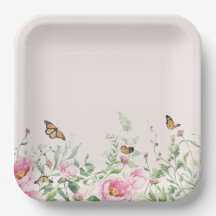 Élégant papier floral de pivoine et papillon à l'a