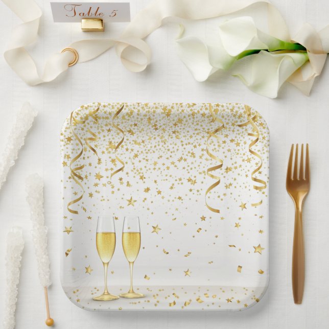 Assiettes En Carton Elegant Party Glow – Modern Neon Celebration Desig (Mariage)