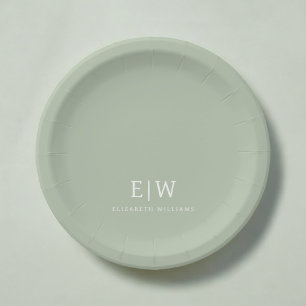 Assiettes En Carton Élégant professionnel simple Monogramme minimalist