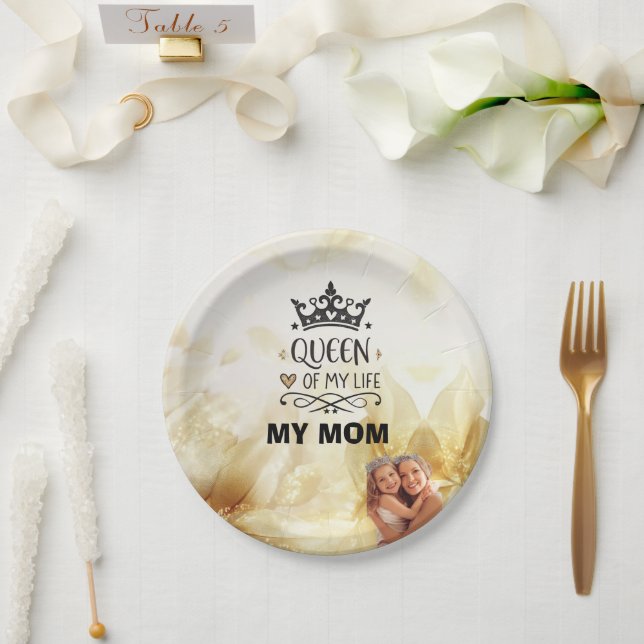 Assiettes En Carton Elegant Queen of my Life-my mom  (Mariage)