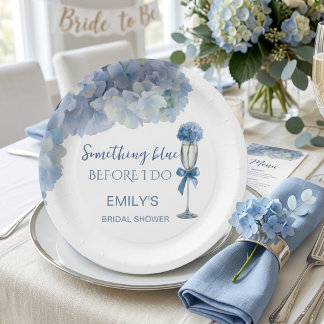 Assiettes En Carton Élégant quelque chose de bleu Hydrangea Floral