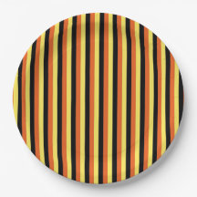 Élégant rayé noir et jaune Moderne Rétro
