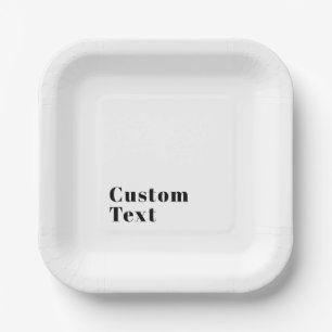 Assiettes En Carton Élégant Retro Moderne Lettrage   Noir modifiable