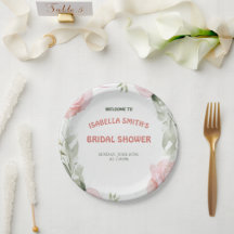 Elégant rose rose Fleur nuptiale Douche Invitation