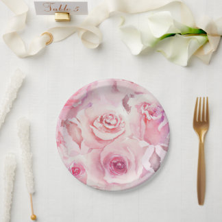 Assiettes En Carton Élégant rose rose rose rose pâle
