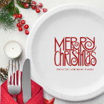 Assiettes En Carton Élégant Rouge Script Joyeux Noël Personnalisé<br><div class="desc">Ajoutez une touche spéciale à votre fête de fête ou fête de fête cette saison avec ces élégantes boîtes rouges Joyeuses plaques de papier personnalisé de Noël. Ces vaisselles simples et festives présentent un joli Noël rouge en écriture sur un arrière - plan blanc propre. En plus, elles sont entièrement...</div>
