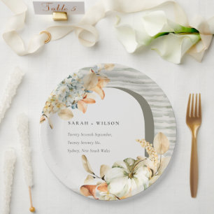 Assiettes En Carton Elégant Rustique Citrouille d'automne Arch Mariage