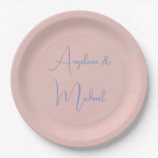 Assiettes En Carton Élégant stylé tendance écriture manuscrite Nom du