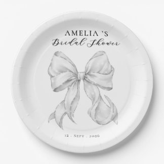 Assiettes En Carton Elegant, tying the knot bridal showePlato de papel