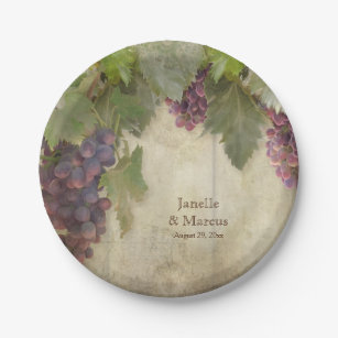 Assiettes En Carton Élégant vignoble rustique vinicole Décor de fête d