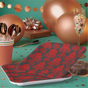 Assiettes En Carton Elégant, Vintage, Victorian Steampunk Damask