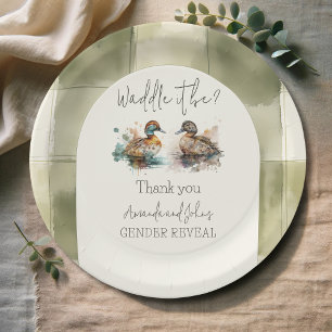 Assiettes En Carton Elégant Waddle It Be Mallard Duck Gender Reveal