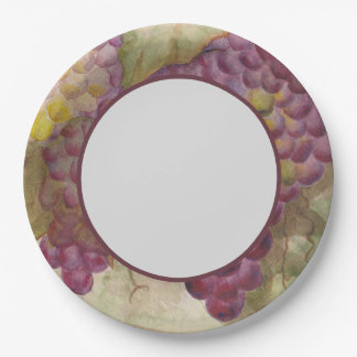 Assiettes En Carton Élégante aquarelle de vignoble, fête du vin