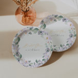Assiettes En Carton Elégante aquarelle Fête des mariées florale pourpr<br><div class="desc">Cette collection met en valeur la beauté d'orchidées violettes délicates et de feuilles d'aquarelle gracieux, joliment accompagnés d'une police de calligraphie élégante. Pour personnaliser les détails, cliquez simplement sur "Personnaliser". Vous disposez de la liberté de customiser chaque élément, d'ajuster sans effort la position du texte et des images, ainsi que...</div>
