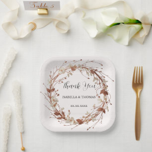 Assiettes En Carton Élégante aquarelle rose or Daisy Floral Botanica