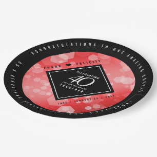 Assiettes En Carton Élégante célébration du 40e anniversaire du Mariag