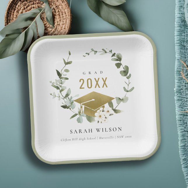 Assiettes En Carton Élégante certification en or de la couronne de pap (Créateur téléchargé)