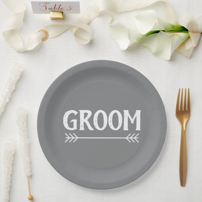 Assiettes En Carton élégante CHAMBRE chic | (Mariage)