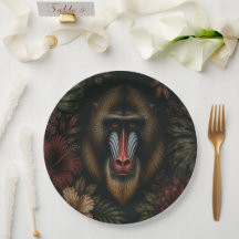 Élégante Fête d'Anniversaire Botanique du Mandrill