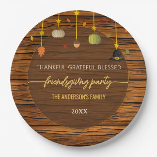 Assiettes En Carton Élégante fête de friendsgiving en bois de grange m
