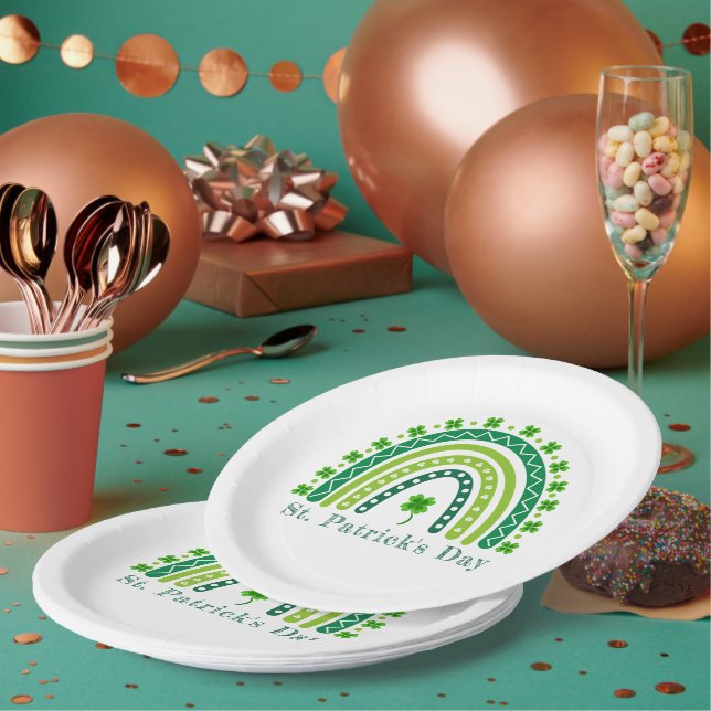 Assiettes En Carton Élégante fête de la Saint Patrick (Multi)