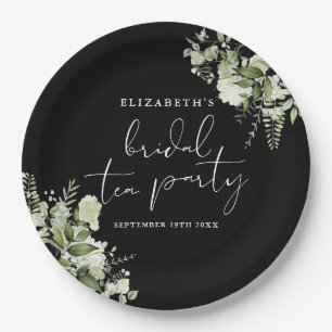 Assiettes En Carton Élégante fête de thé de mariage en noir et blanc a