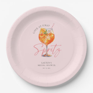 Assiettes En Carton Élégante Fête des mariées Aperol Spritz rose-Bleu