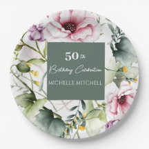 Élégante fête florale personnalisée 50e anniversai