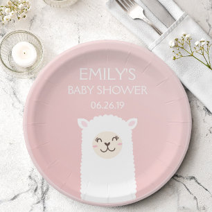 Assiettes En Carton Élégante fille rose Baby shower mignonne Kawaii Ll