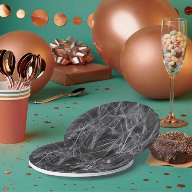 Assiettes En Carton Élégante Fumée - Esthétique mystique (Multi)