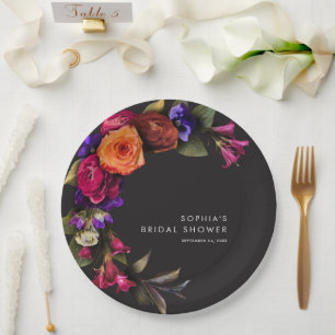 Assiettes En Carton Élégante Humeur Vibrante Floraison de Récolte Douc