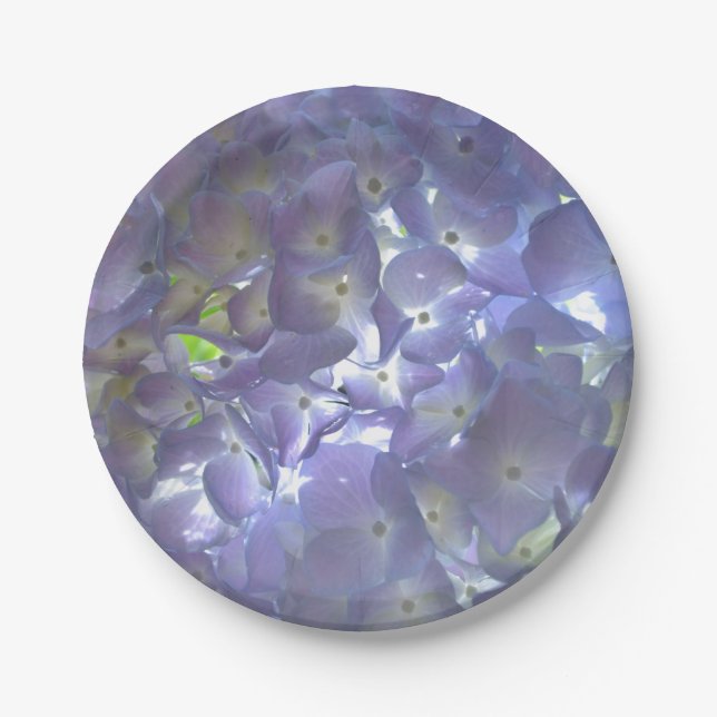Assiettes En Carton Élégante Lavande fleurie violet clair Hydrangeas (Devant)