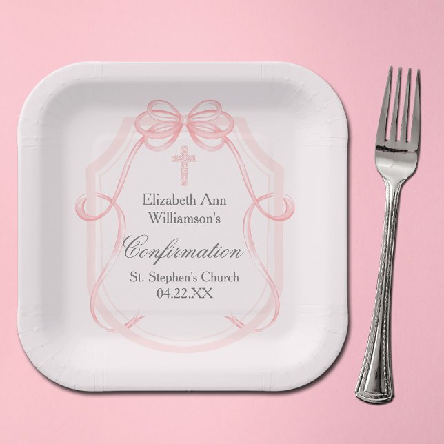 Assiettes En Carton Élégante Partie de confirmation du ruban de la boî (Créateur téléchargé)