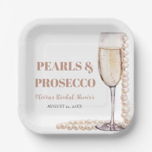 Assiettes En Carton Elégante perles modernes et Fête des mariées Prose